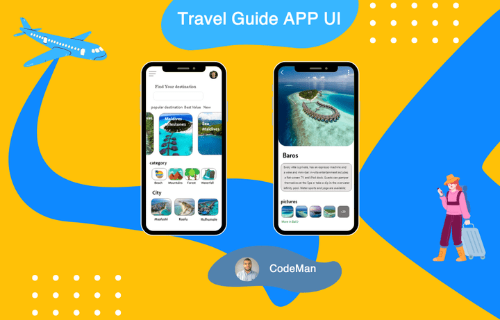 تصميم واجهة تطبيق Travel Guide