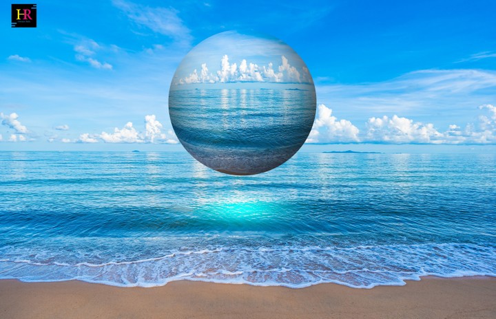 Spherize effect for tropical beach