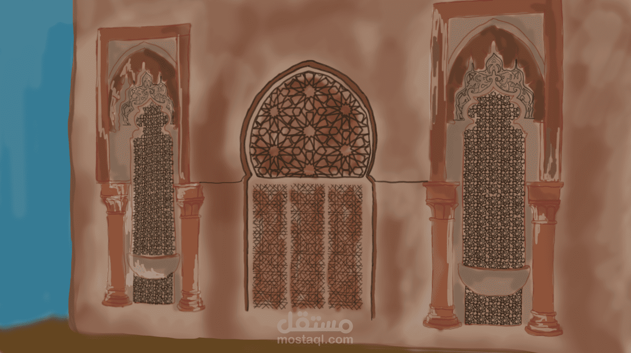 رسم معماري الزخارف الاسلامية الهندسية