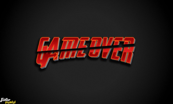 بنر 3D باسم Game Over