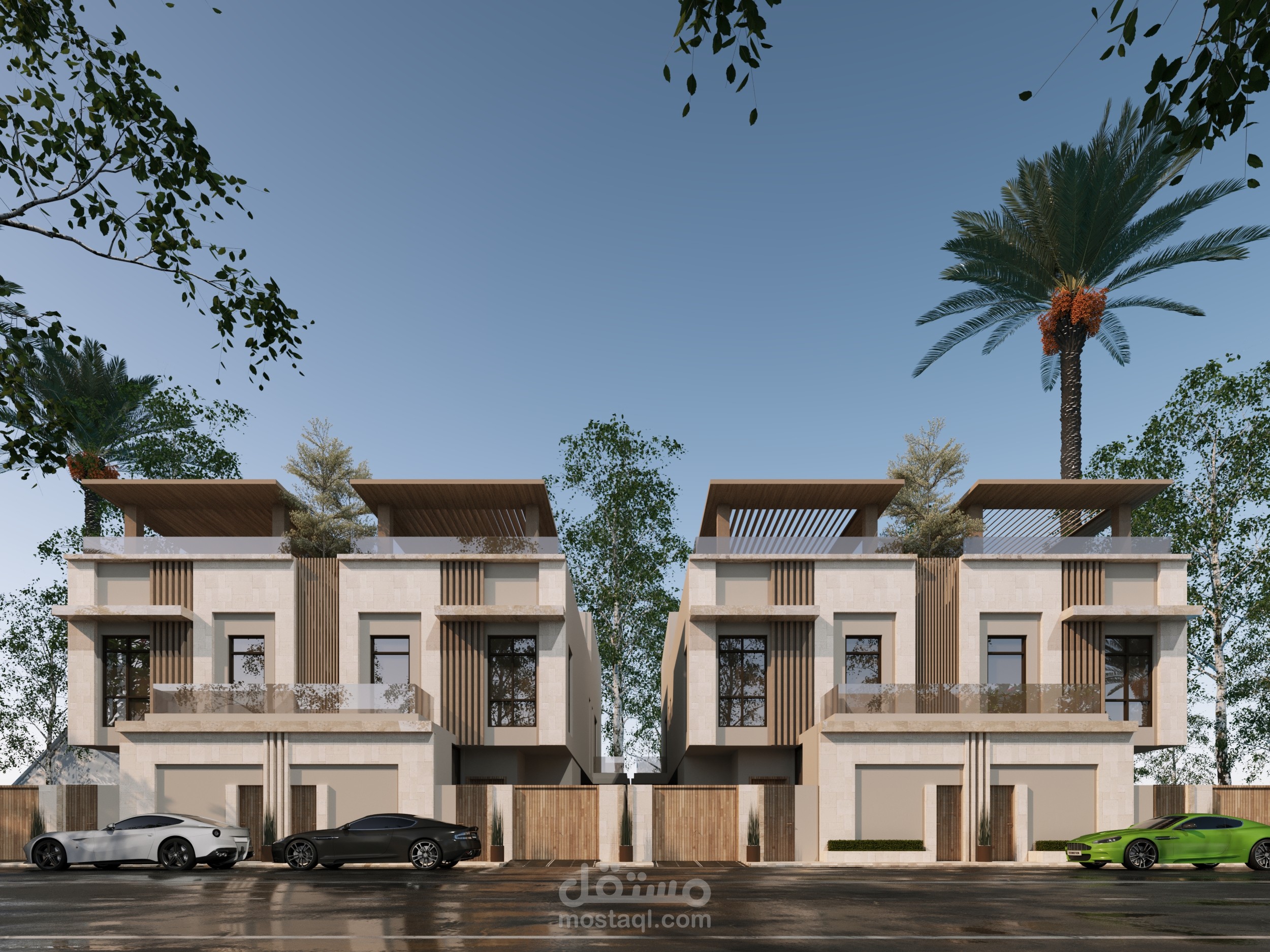 KSA . MODERN ELEVATION . 4 VILLAS .