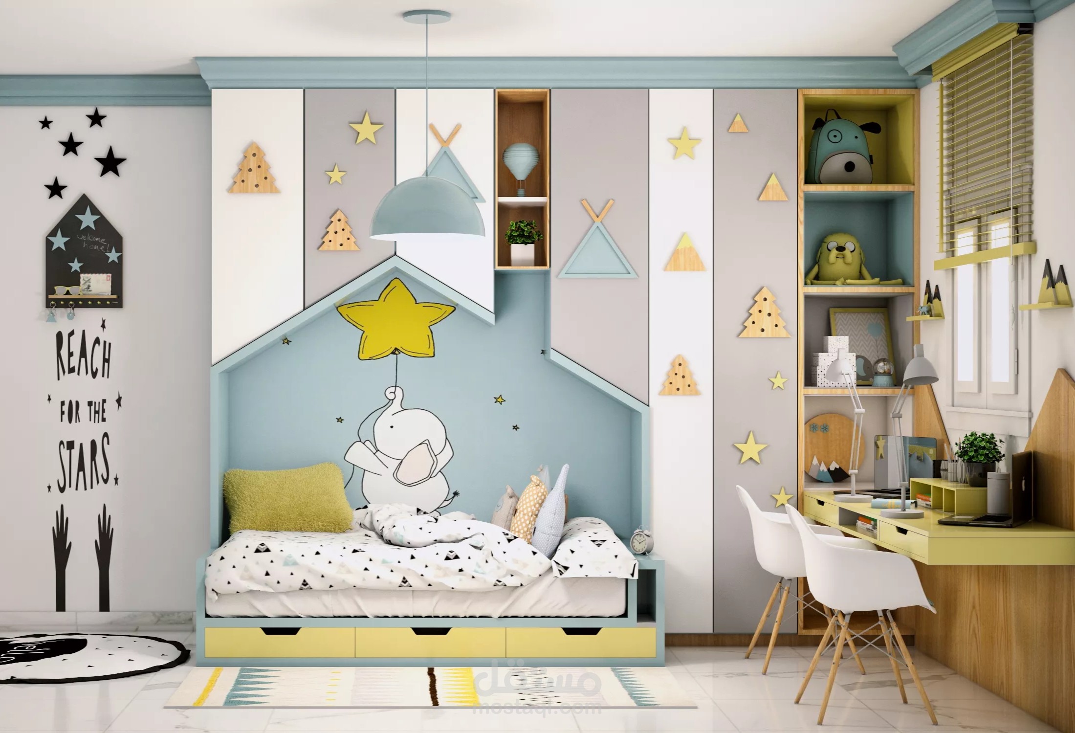 Creative kids room (twins bed)