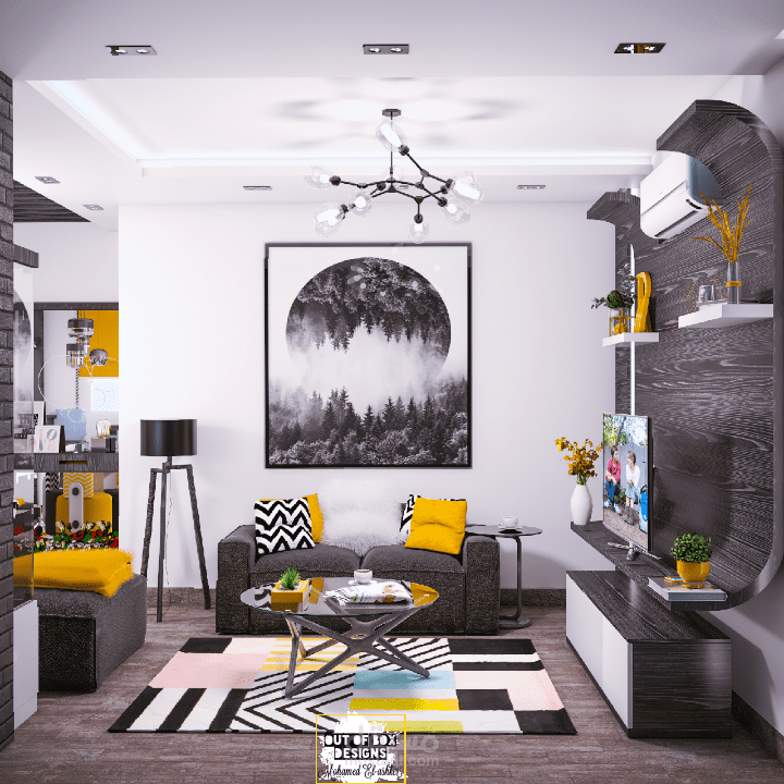 Small Modern livingroom (غرفة معيشة بطراز مودرن) ; تصميم وتنفيذ