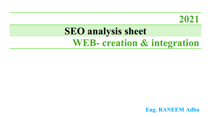 تحليل ال SEO لمقال في موقع ويب