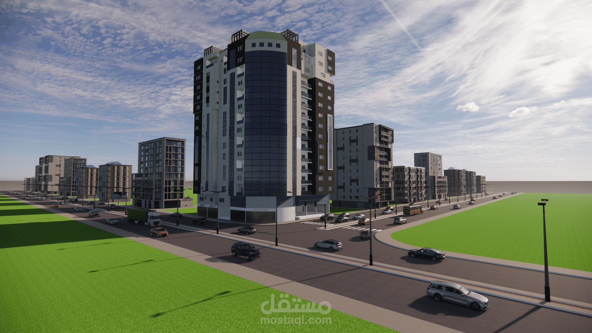 تصميم برج سكني من 15 طابق