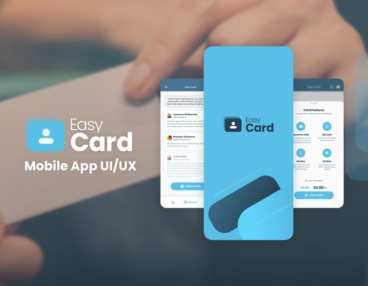 تجربة المستخدم لتطبيق Easy Card لتبادل البطاقات التعريفية الالكترونية