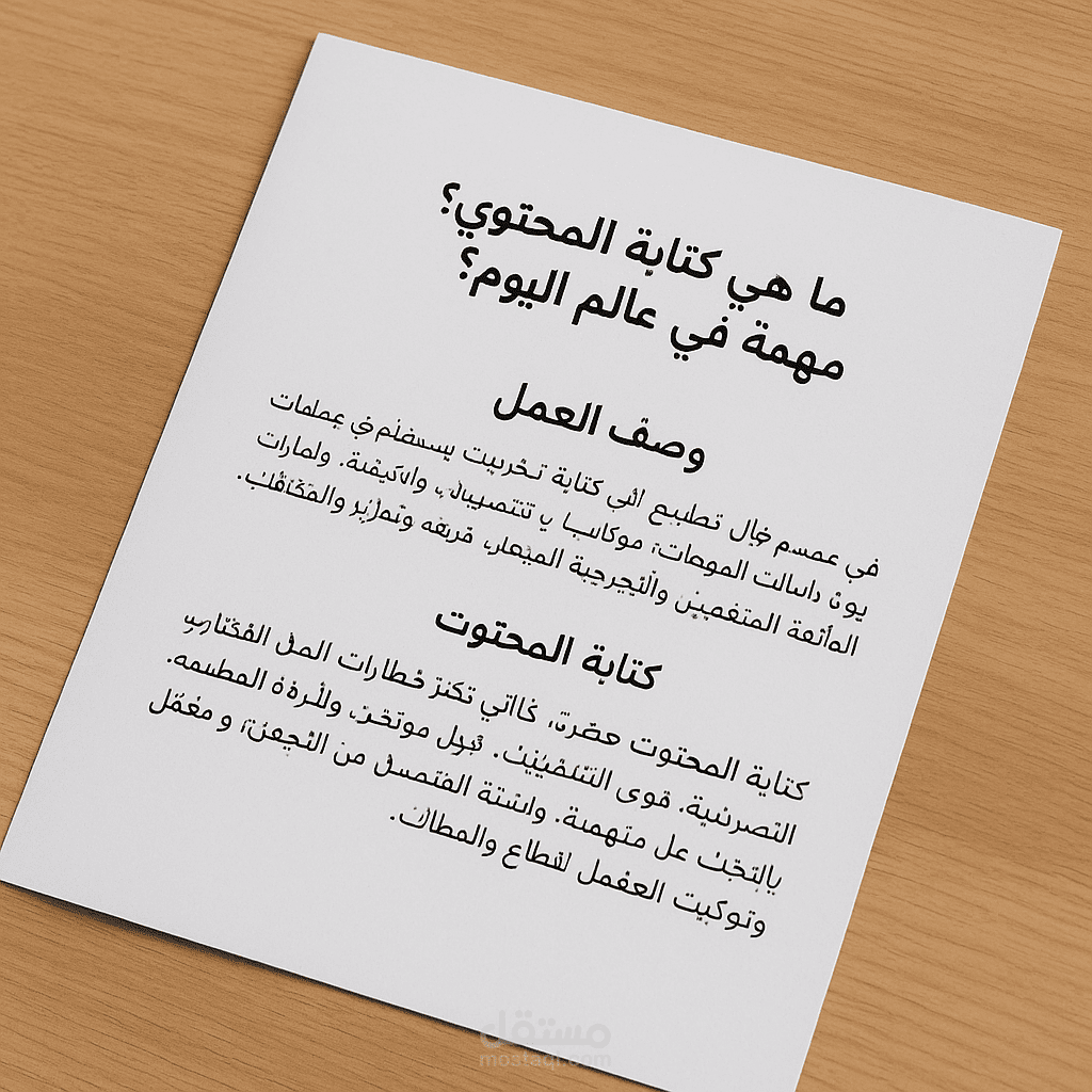 مقال احترافي يشرح اهمية كتابة المحتوي ودورها في التسويق الحديث