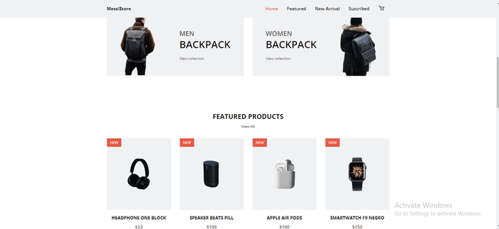 E-commerce Shop (Landing Page)