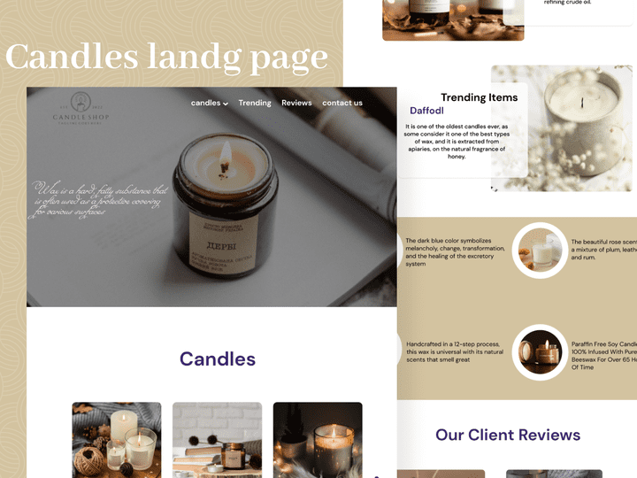 Candles Landing page