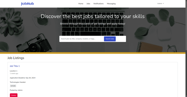 JobHub - jobs platform using Laravel