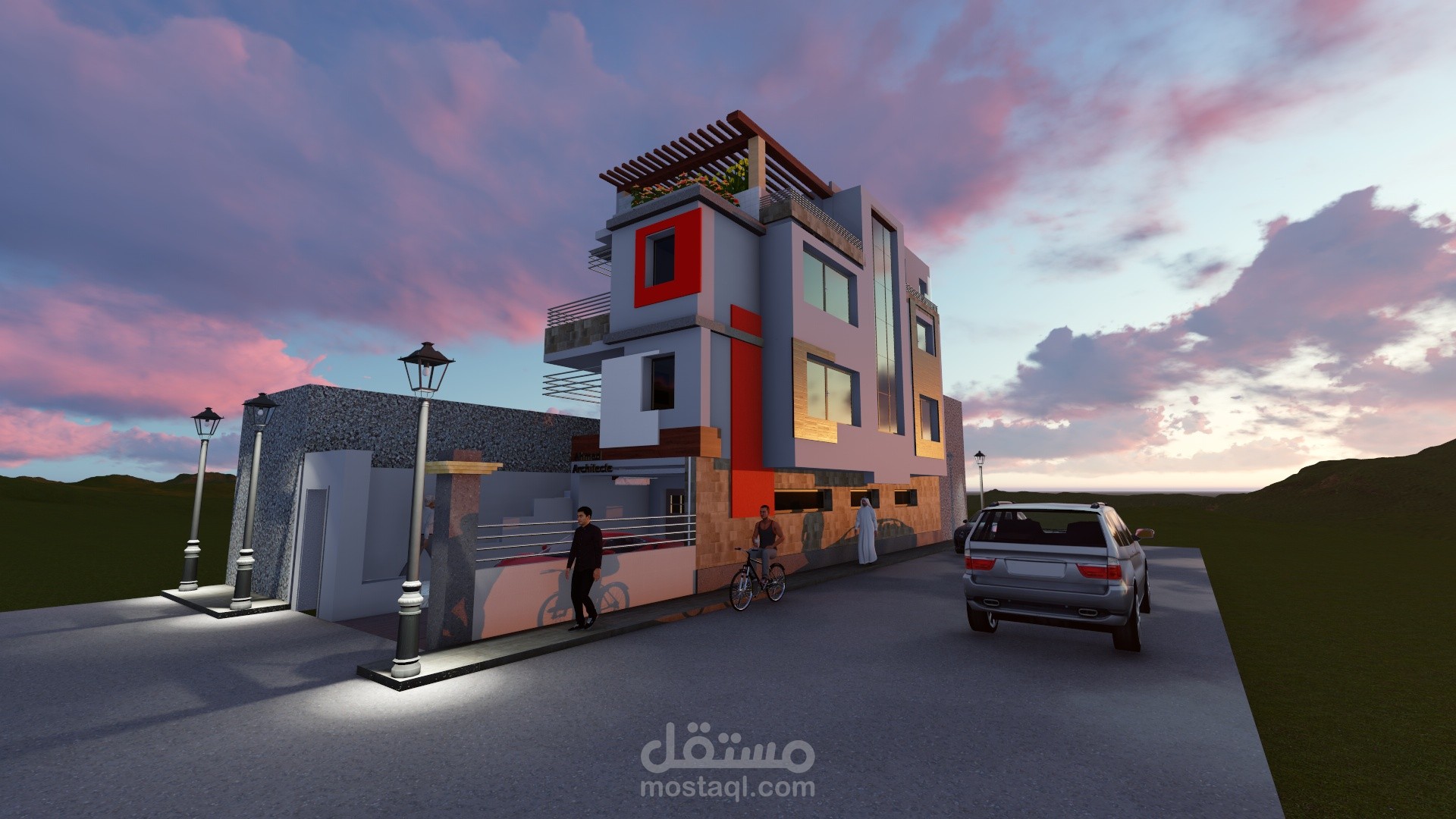 تصميم معماري لواجهة ب5 متر فقط