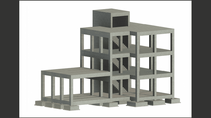 دراسة إنشائية لمبنى إداري ,وإخراج لوحات شوب دروينج احترافية عبر برنامج REVIT