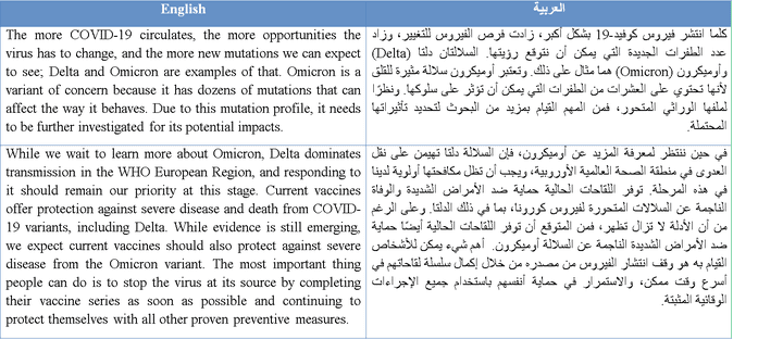 نماذج مترجمة ومدققة باحترافية من الإنجليزية للعربية والعكس