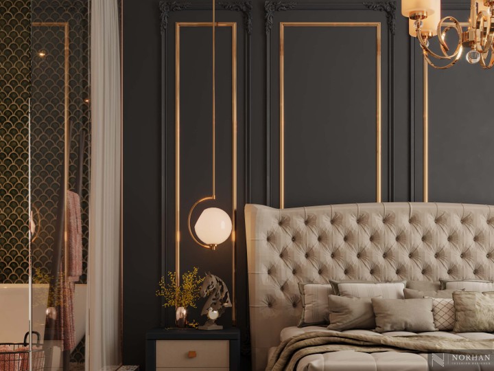 Neoclassic Dark blue Bedroom