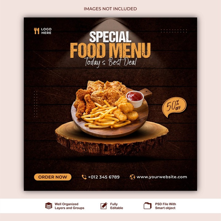 تصميم سوشل ميديا Food Menu