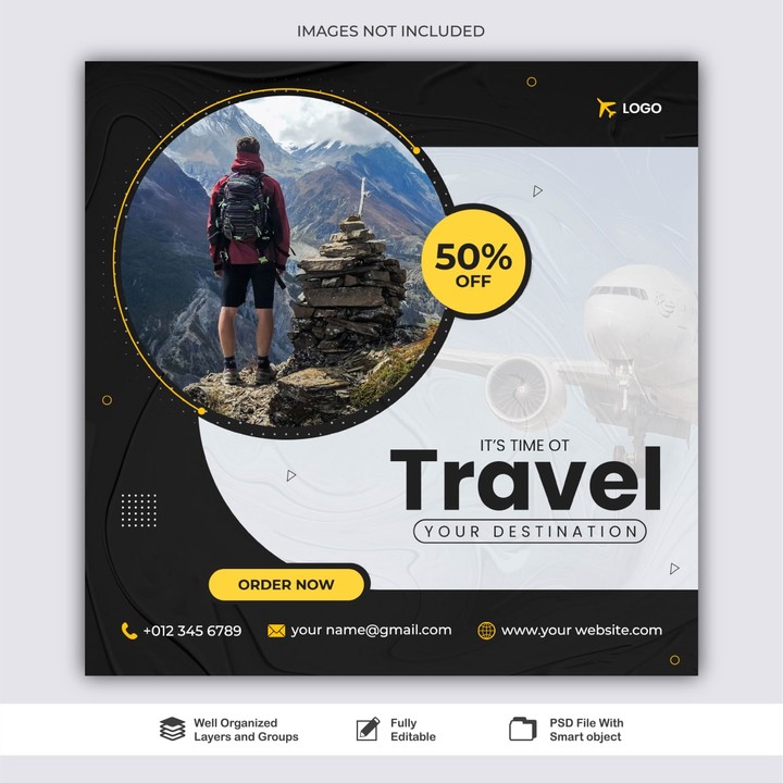 تصميم سوشل ميديا Travel card