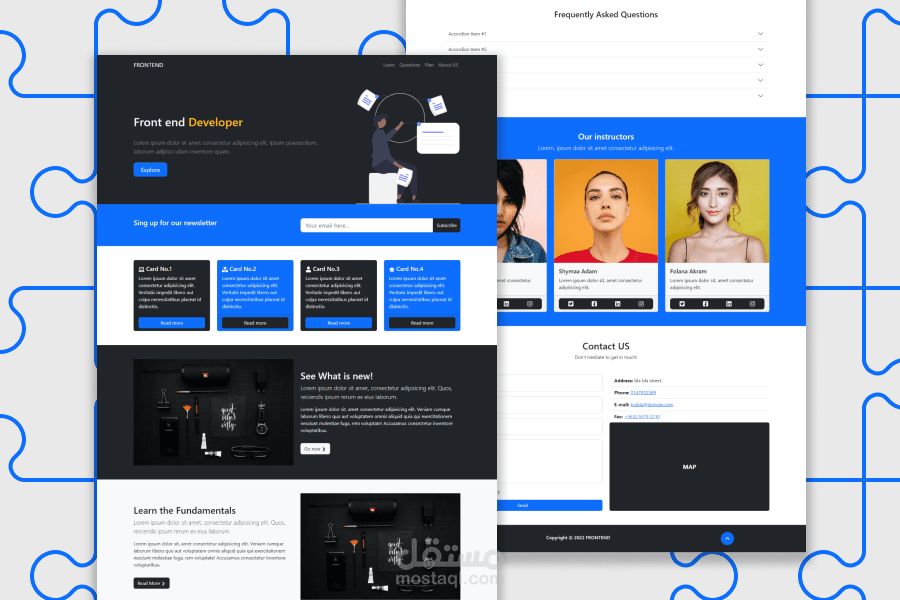 Frontend team developers - landing page