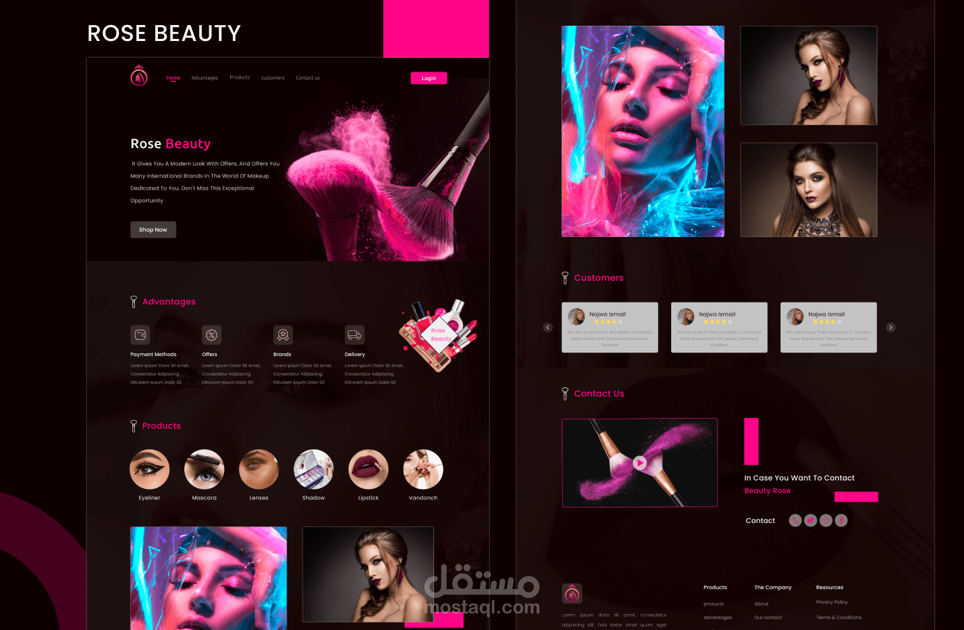 Rose beauty landing page