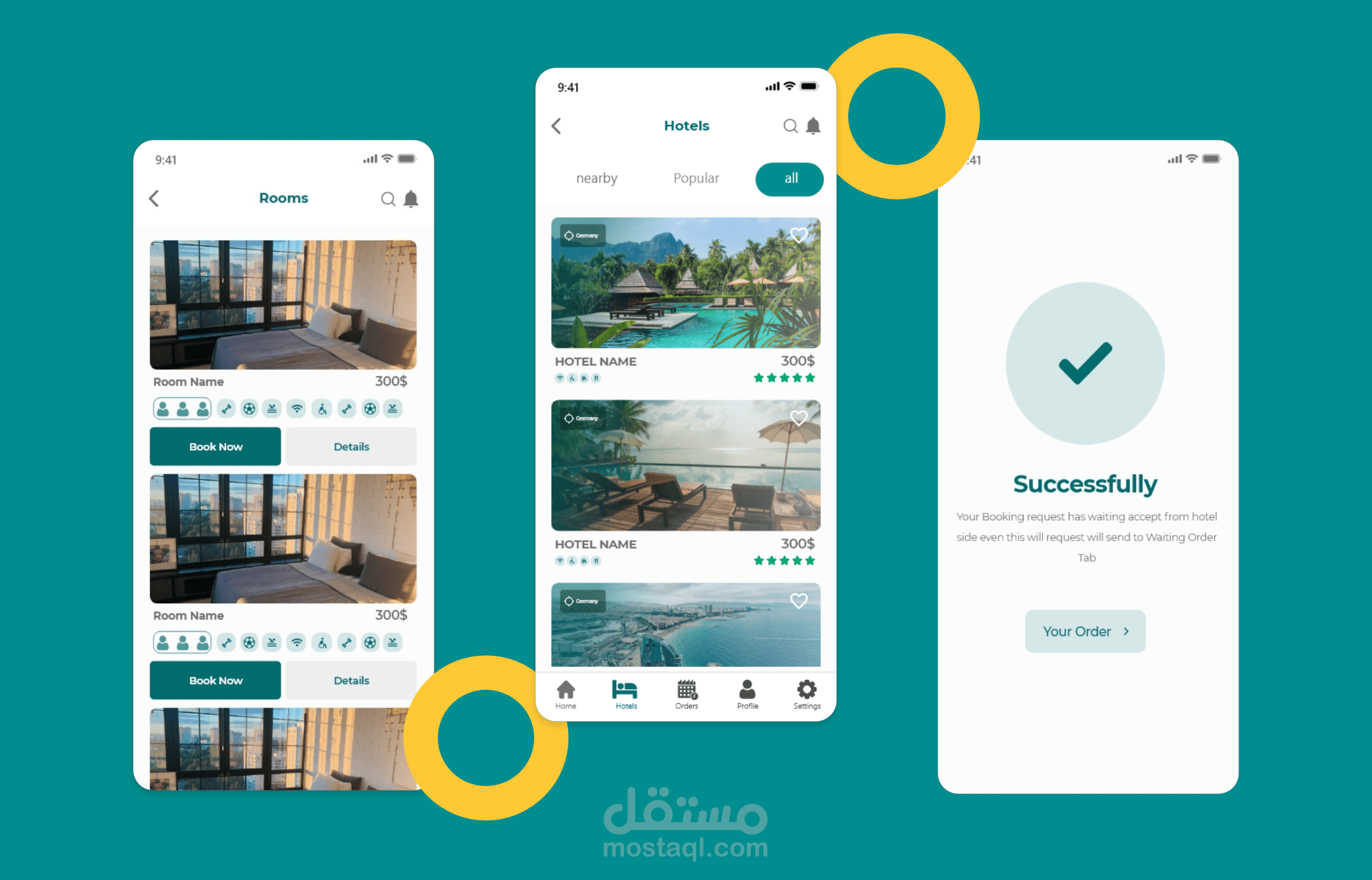Hotels Booking app (UX/UI) | مستقل