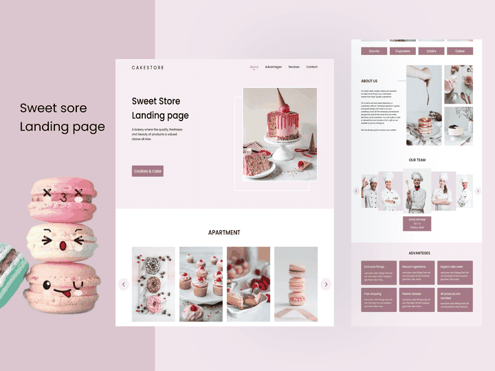 Sweet store landing page