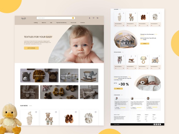 Baby store landing page