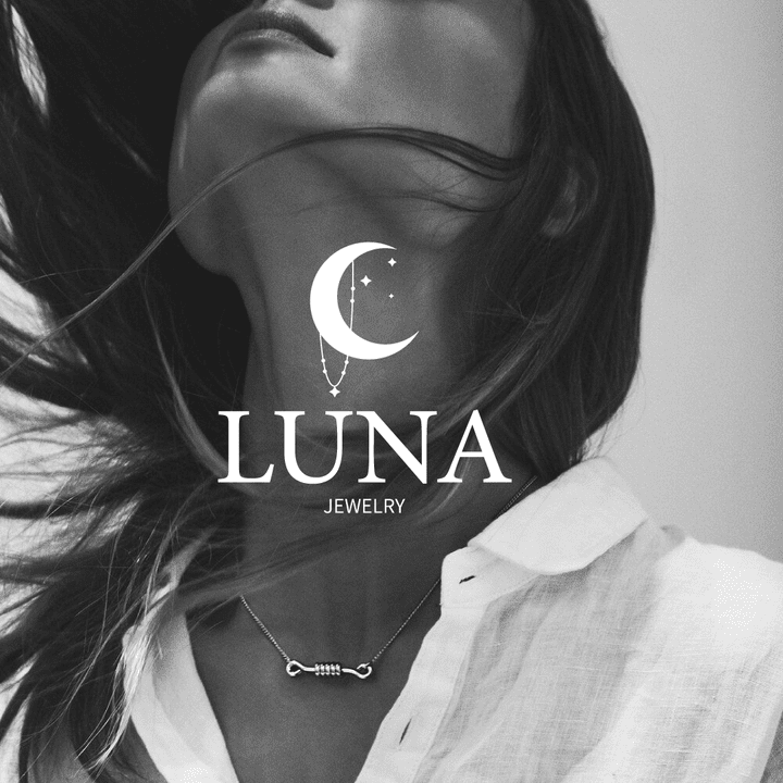 شعار متجر الكتروني لبيع المجوهرات LUNA