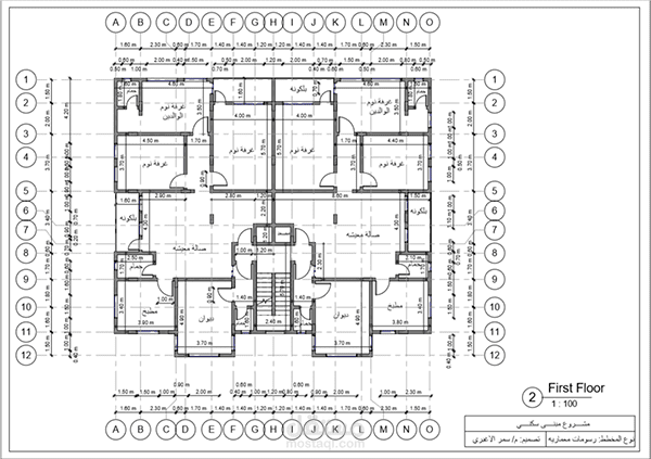 تصميم معماري لعمارة سكنيه