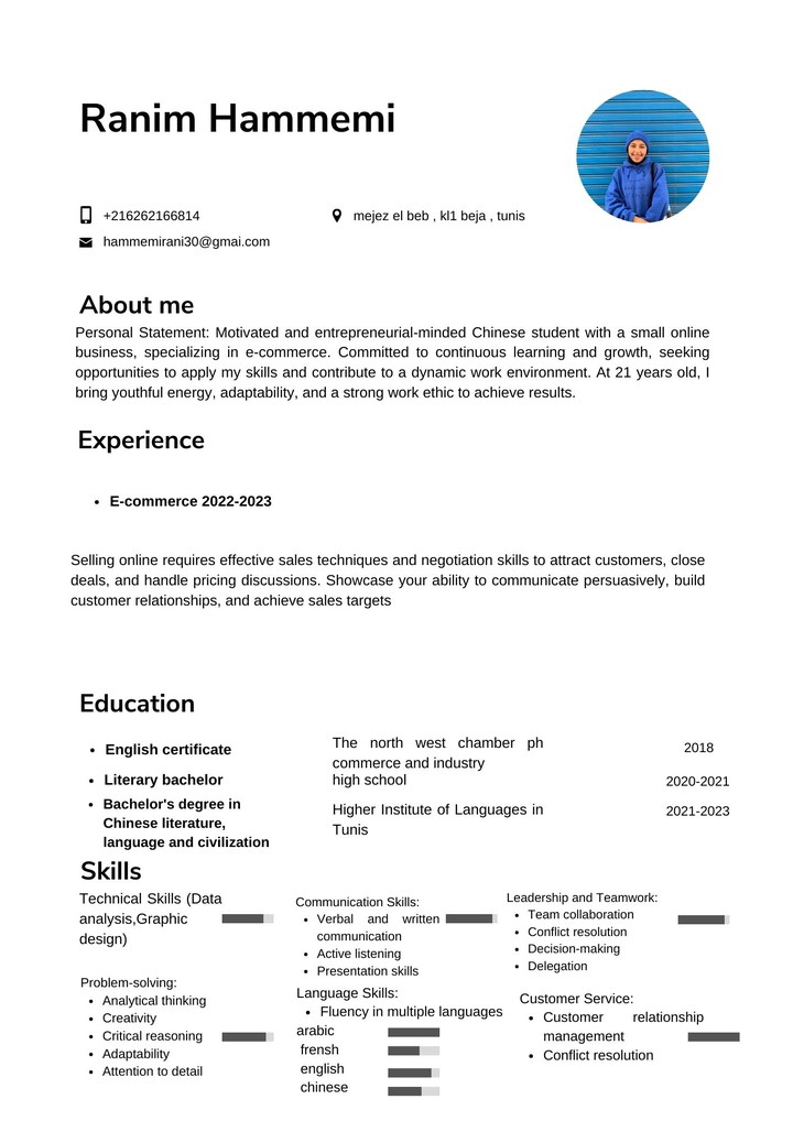 CV professionnel+ Small business owner