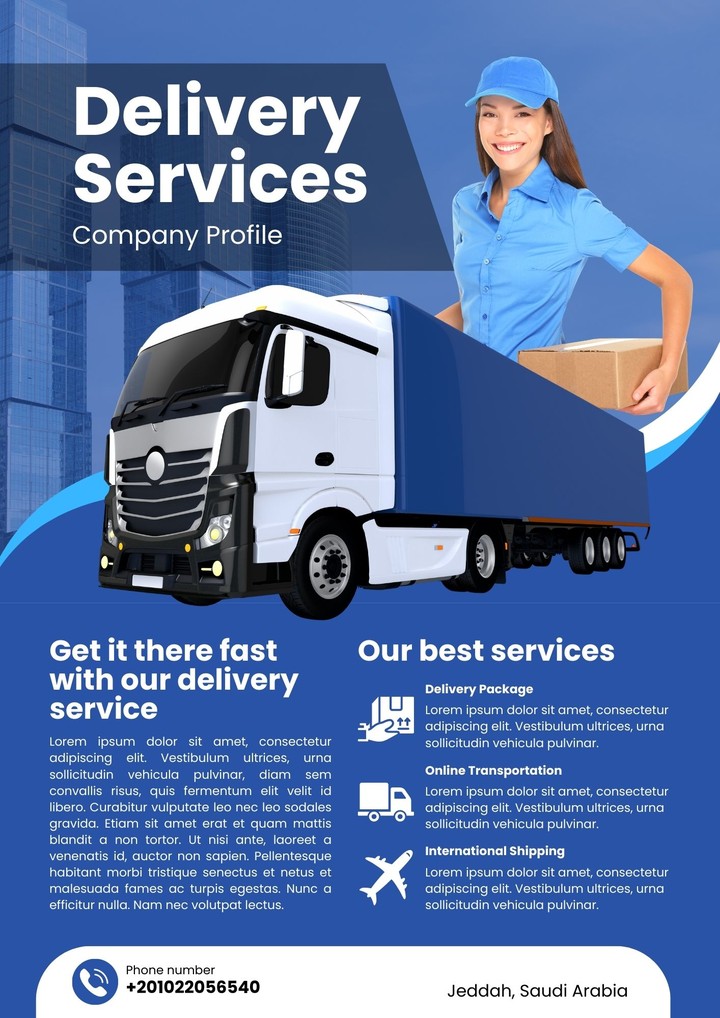 Delivery Service Company Profile Flyer