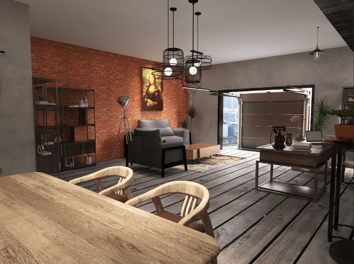 3D Rendering Interior Designer Office