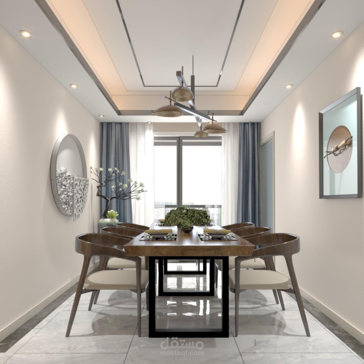 modern interior dining room