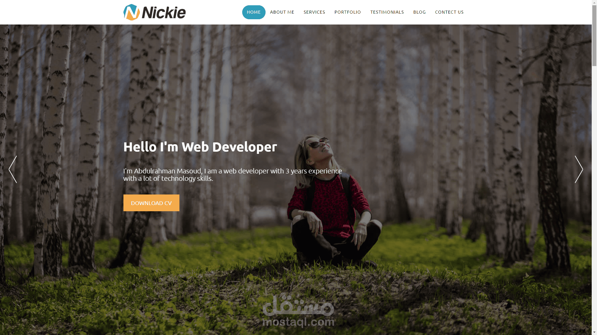 انشاء موقع للتدريب باستخدام HTML, CSS and JavaScript