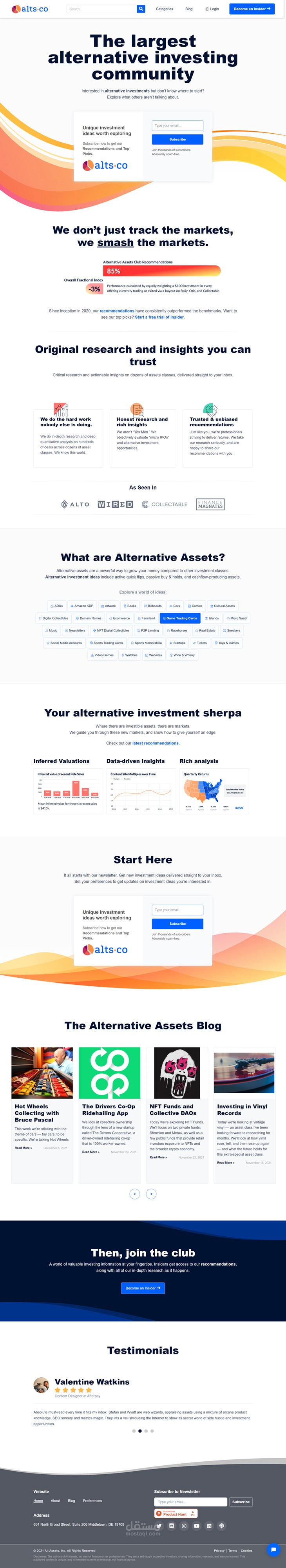 Alternativeassets Website