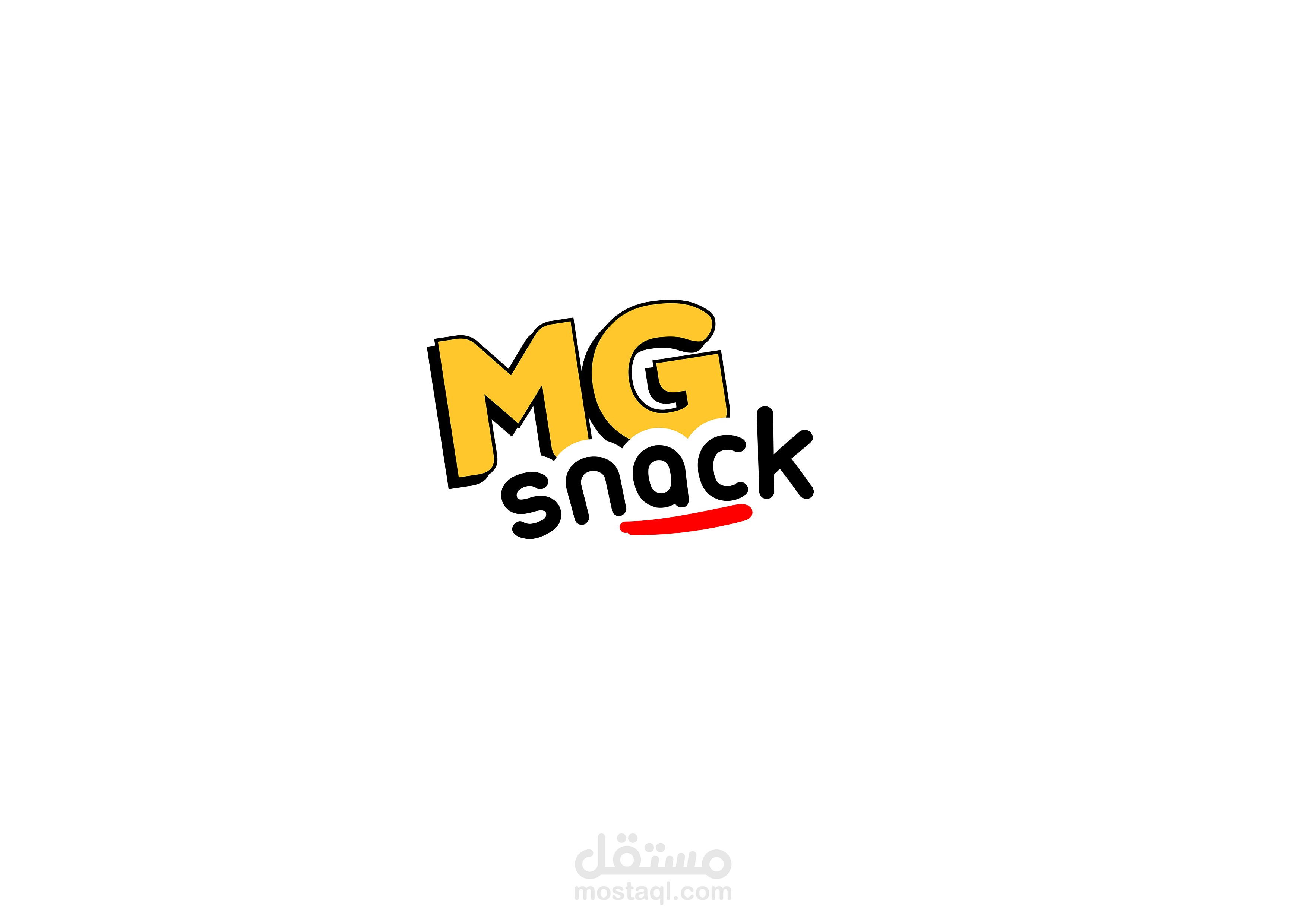 تصميم شعار لمطعم أكل سريع MG Snack