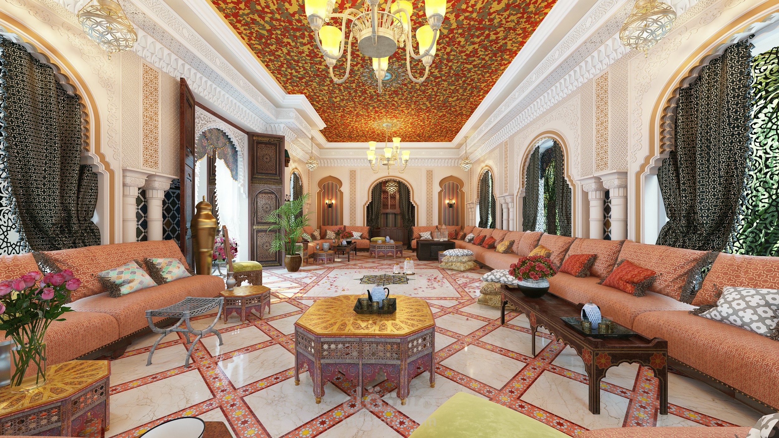 Moroccan salon interior design ( Moroccan Styal )