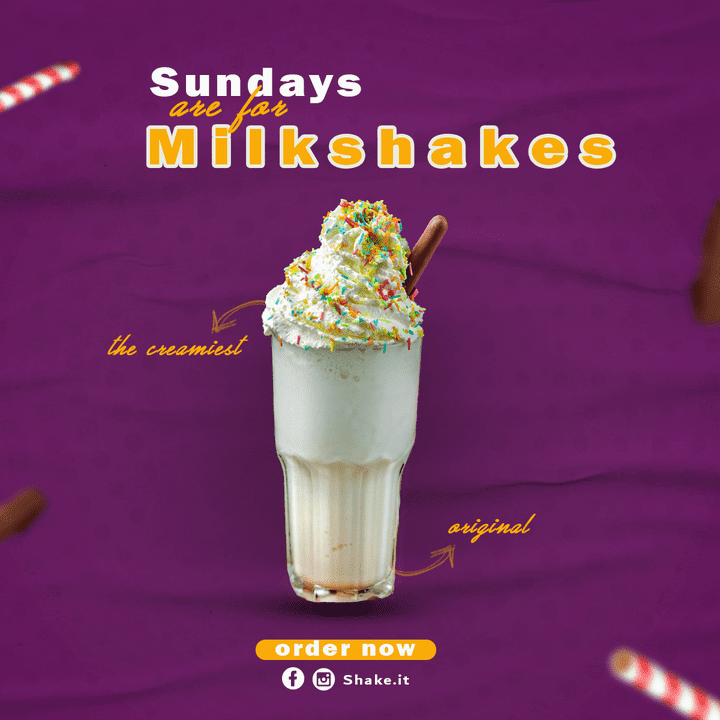 تصميم بوست سوشل ميديا Sundays are for milkshakes