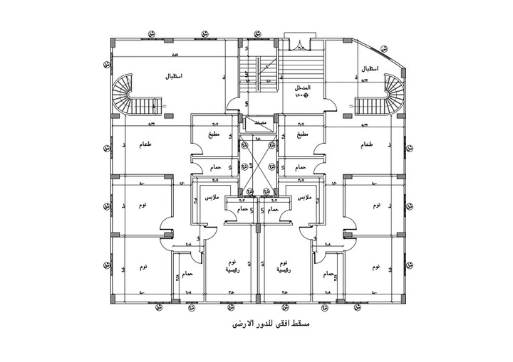 تصميم معمارى لعمارة سكنية