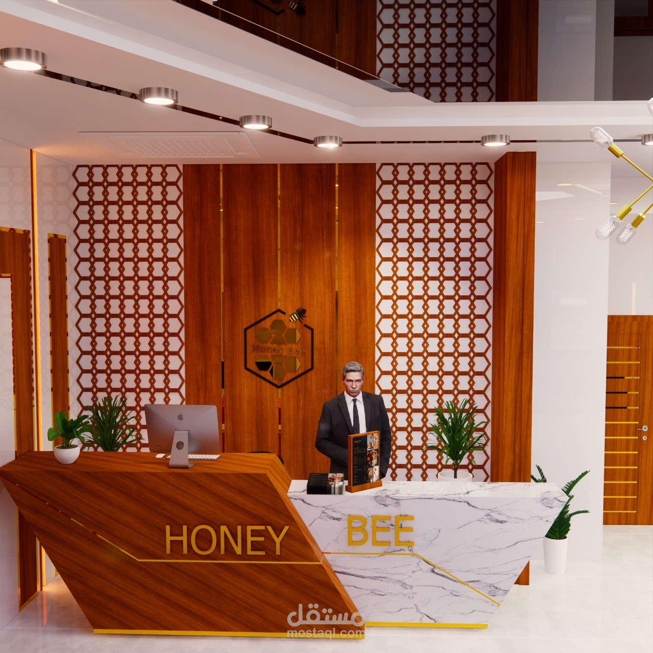 تصميم مطعم honey bee