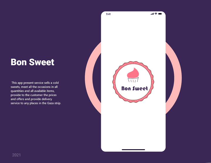 showcase for Bon Sweet App iOS, UXUI Design