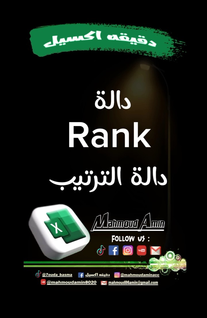 الدالة الهامة Rank دالة الترتيب