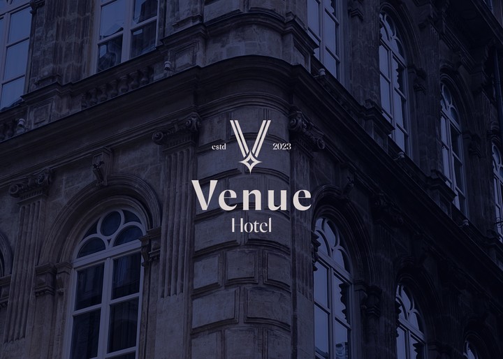 Venue a vintage hotel logo design