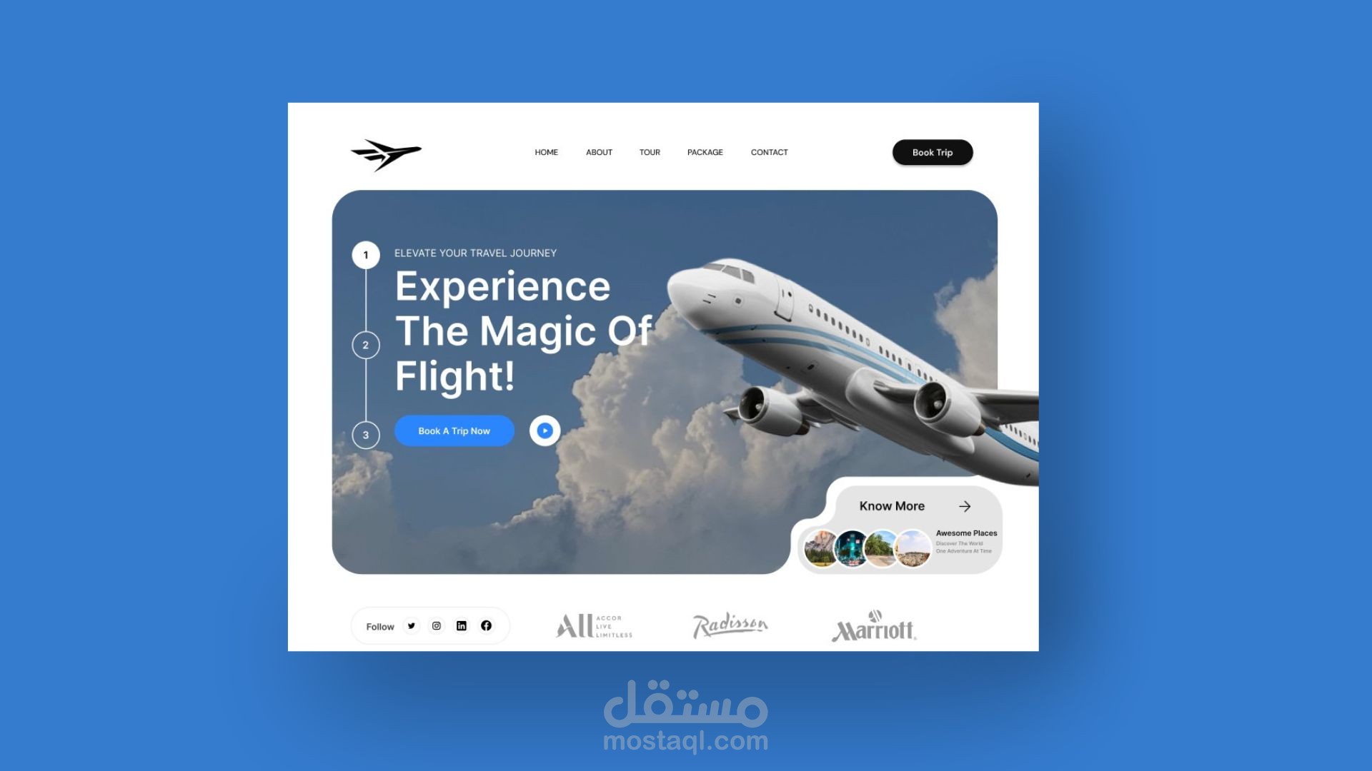 تصميم موقع لشركة طيران