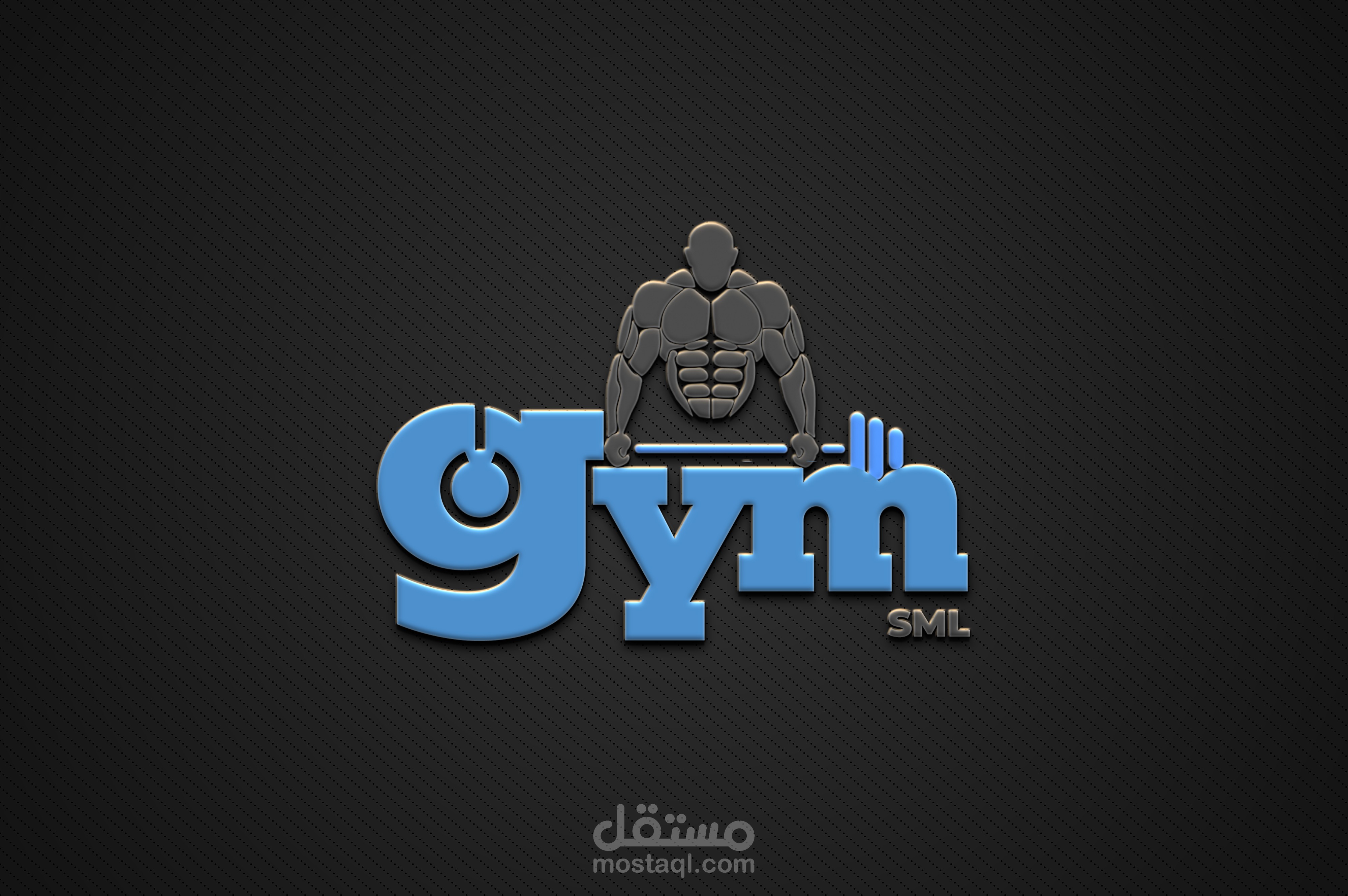 شعار لصالة رياضية عصرية تحت اسم SML GYM