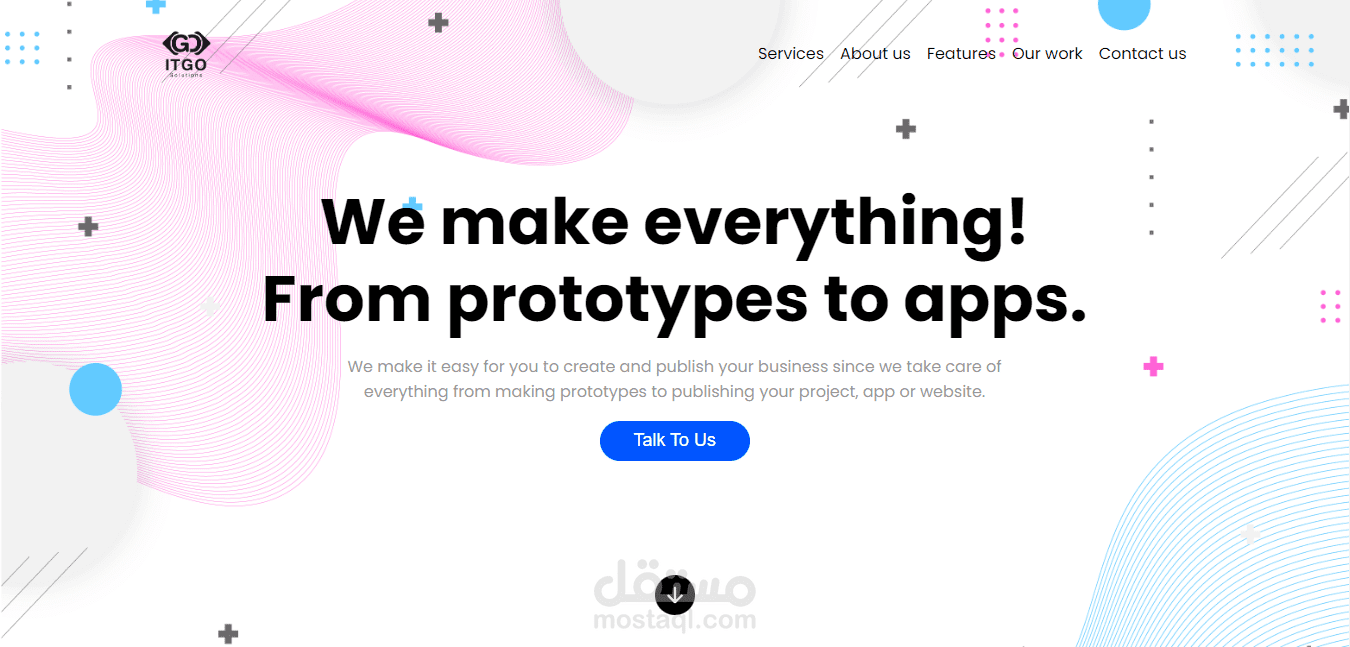 Landing page for a company