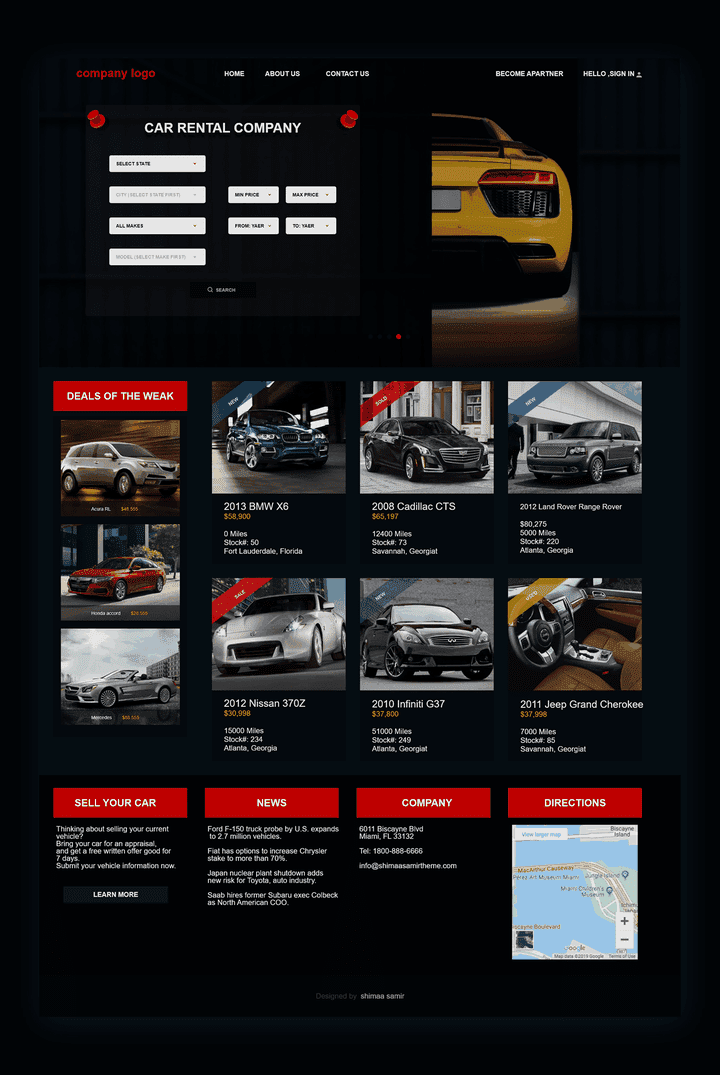 Car Rental Company - UI Design