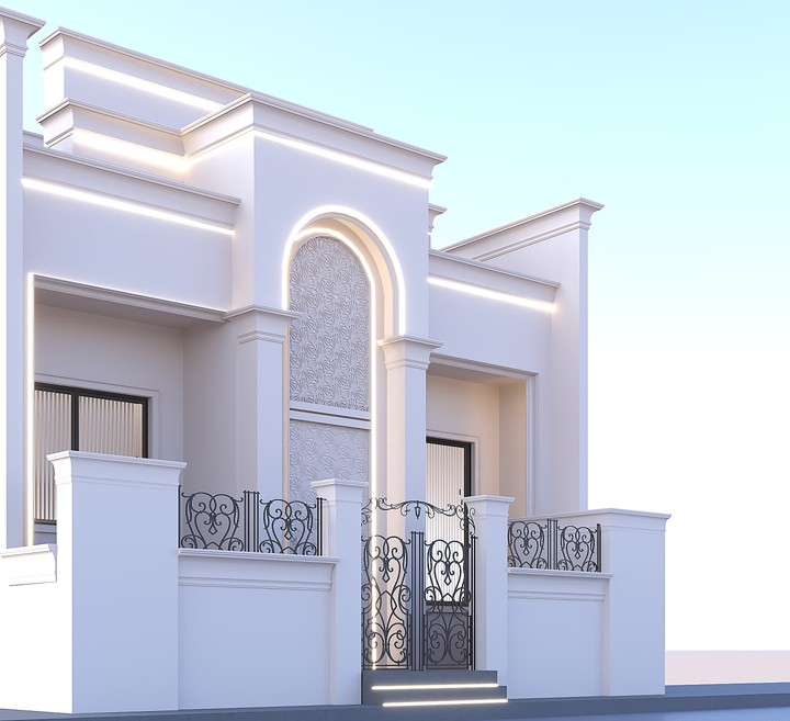 تصميم خارجي و داخلي لبيت صغير _ العراق