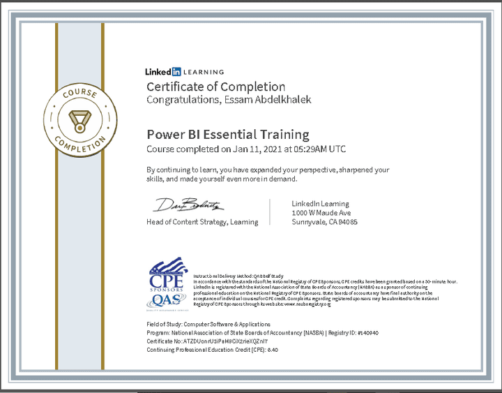 Microsoft Power BI Certificate