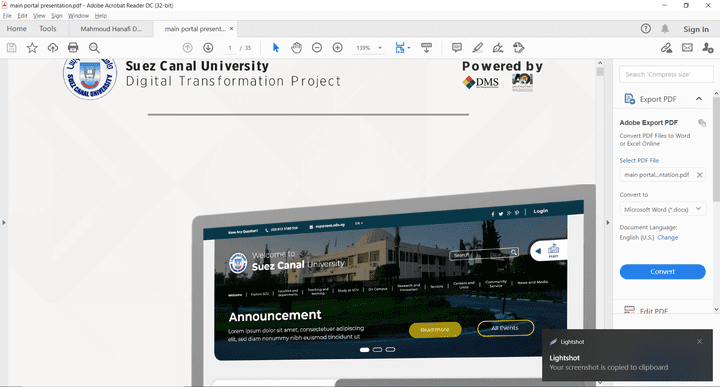 Suez Canal University Web portal