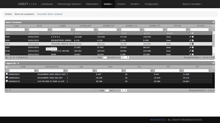 Web based management application