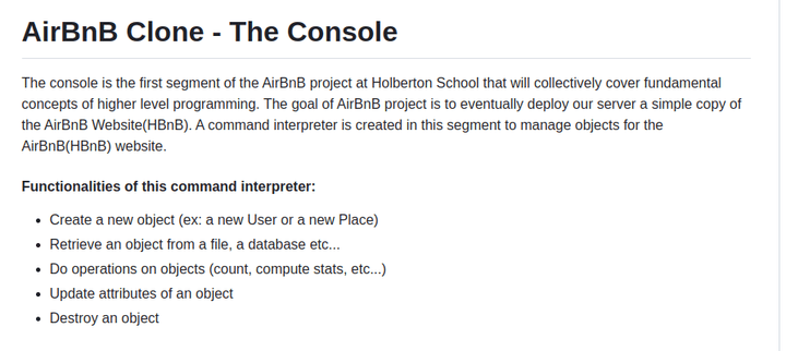 AirBnB Clone - The Console